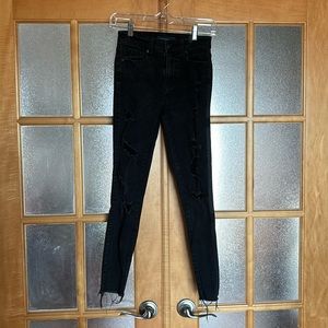 Aeropostale black high waisted ankle jegging.  Like new.